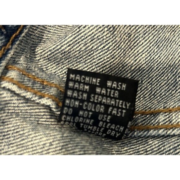 Vintage Flag Denim Jean Jacket USA Flag Lone Star Embellished White Red Blue Sm - Picture 7 of 9